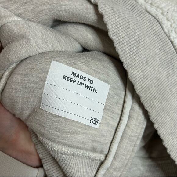 Athleta Girl 12Y Sherpa Full Zip Jacket Large Cream Gray - Picture 7 of 7